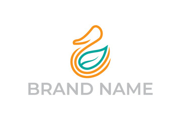 Duck monoline logo design, restaurant logo design, digital logo, company logo