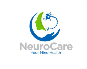 neuron care logo designs for medical protection and clinical consult