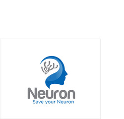 neuron health care logo designs with head figure
