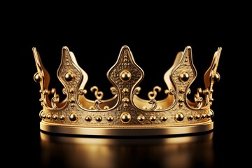 Golden crown isolated on black
