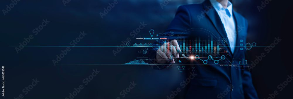 Poster  Digital marketing, Data analysis for performance and create insight report, Goal of digital marketing strategy and service through digital channel of search engine and data science on social network