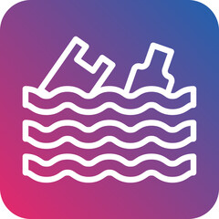 Ocean Waste Icon Style