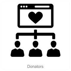 Donators and donate icon concept