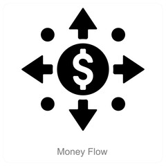 Money Flow and finance icon concept