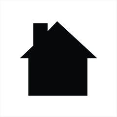 Set of house icons suburban real estate sign of house with pipe in the outline style vector silhouette of building isolate.