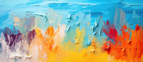 Colorful brush strokes on canvas for background