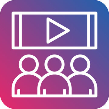 audience watching video on screen clip art preview