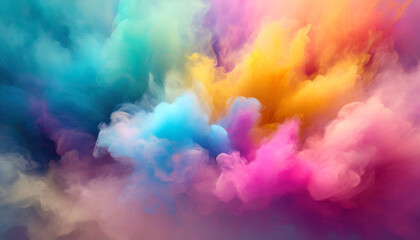 Fototapeta premium Abstract Multicolor Sky, Futuristic Fog Texture Clean and Sharp, Colorful Clouds for Your Webpage, Sky Texture Explosion, Colorful Clouds for Web
