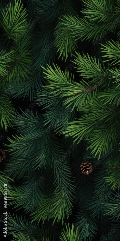 Aufkleber a detailed view of a pine tree with pine cones. this image can be used for nature-themed designs or 