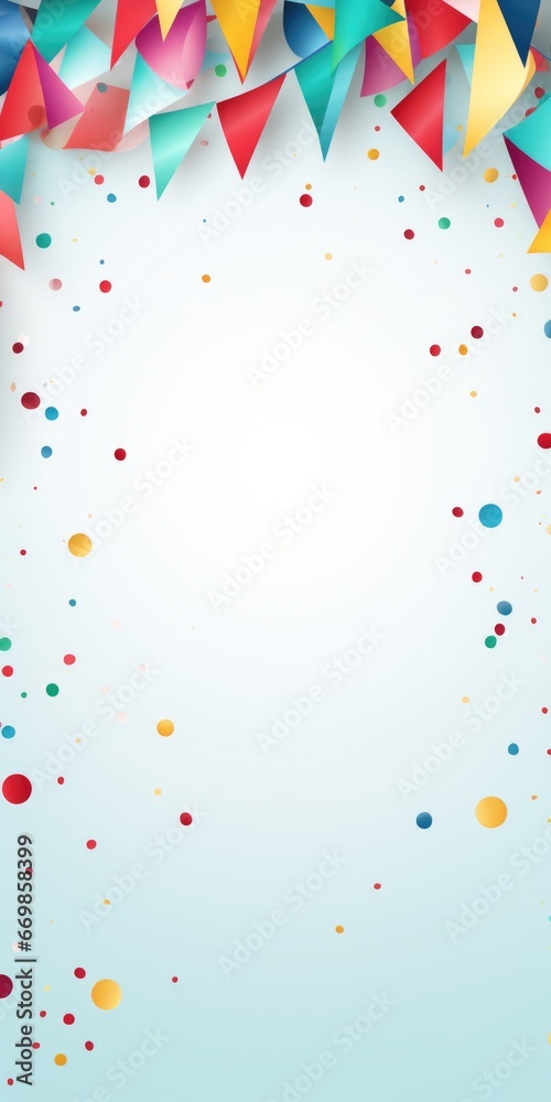 Poster a vibrant and lively party background featuring confetti and streamers. perfect for adding a festive