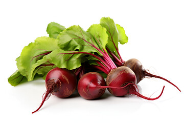 Fresh beets from garden Leafy Greens And Beet Roots  white Background Beet, common Beet, Beetroot, corn Tortilla, radish, spring Greens ,leaf Vegetable, local Food, Turnip vegetable.AI Generative