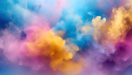 Fototapeta premium Abstract Multicolor Sky, Futuristic Fog Texture Clean and Sharp, Colorful Clouds for Your Webpage, Sky Texture Explosion, Colorful Clouds for Web