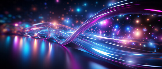 Obraz premium An abstract futuristic background with neon lights. Vector illustration. Futuristic technology style. suitable for use as a background, wallpaper, or wall art.