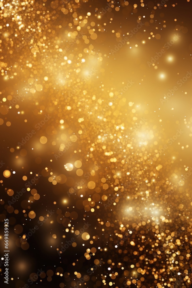 Poster a stunning gold glitter background set against a black backdrop. perfect for adding a touch of glamo
