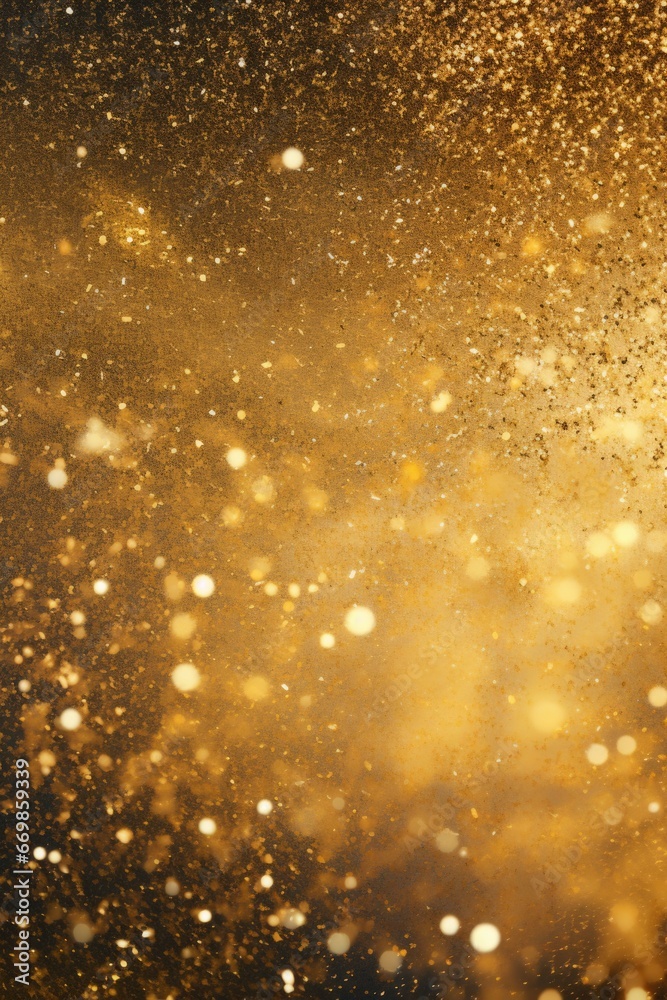 Aufkleber A captivating gold background filled with an abundance of sparkling bubbles. Perfect for adding a touch of elegance and glamour to any design project.