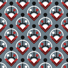 Red and Gray abstract geometric seamless pattern - 669861188