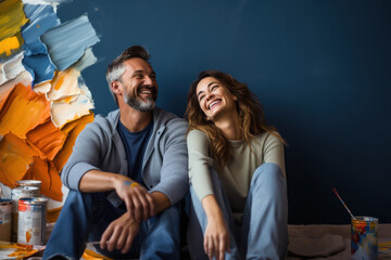 Obraz premium Young couple laughing and fun together