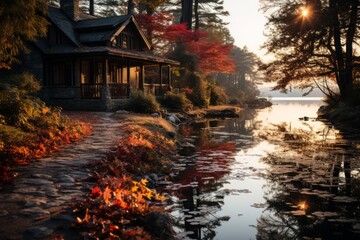 World Heritage Hiraizumi with Autumn Leaves