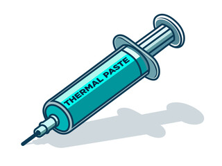 Thermal compound vector illustration, Thermal paste ,thermal grease, thermal interface material (TIM), thermal gel, heat paste, heat sink compound, CPU heat sink vector image