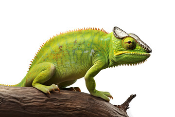 Fototapeta premium Image of green chameleon on white background. Reptile., Wildlife Animals.