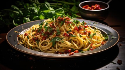 A classic delicious Italian pasta. AI Generative