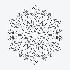 Hand-drawn Mandala with floral patterns. Ornamental mandala adult coloring book pag
