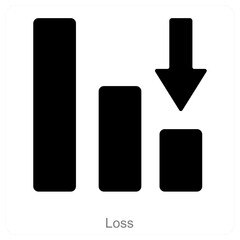 Loss and bars icon concept