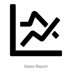 Sales Report and diagram icon concept
