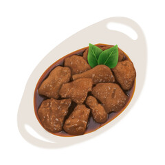 Illustration of rendang food