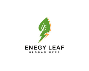 Leaf energy logo design vector template, Ecology logo designs concept