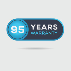 95 years warranty seal stamp, vector label.