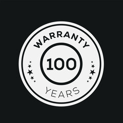 Fototapeta na wymiar 100 years warranty seal stamp, vector label.