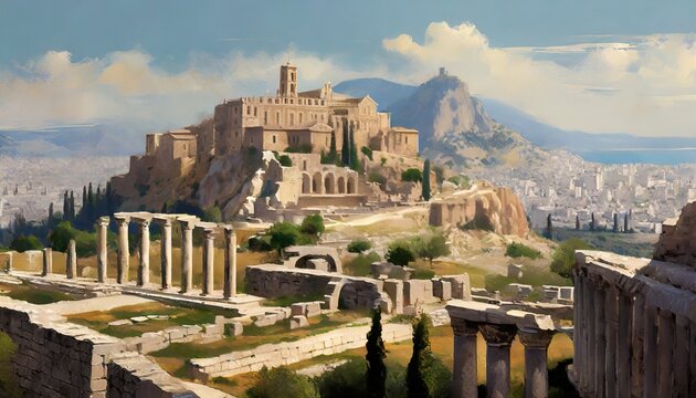 view of the roman forum, architecture, ai generated 