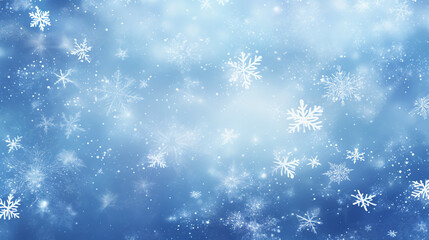 Fototapeta na wymiar Magical heavy snow flakes backdrop. Snowstorm speck ice particles. Snowfall sky white teal blue wallpaper.
