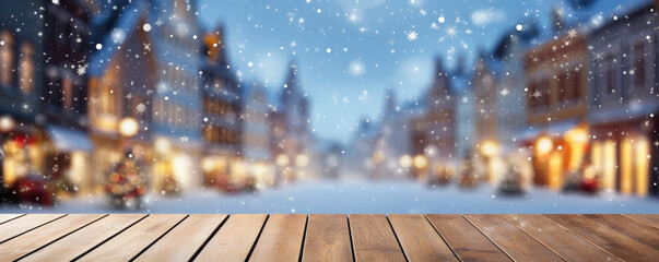 winter time festive holiday background for product presentation