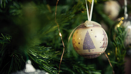 Christmas ball on a tree for holidays