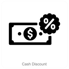 Cash Discount and discount icon concept