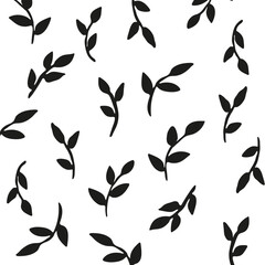 Scandinavian style black leaf pattern