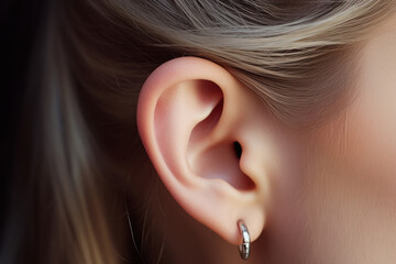 close view of woman ear