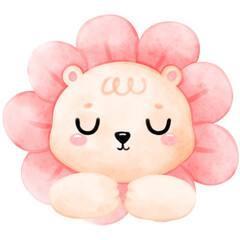 Bear, Lion, Cute Bear, Flower, Funny Bear