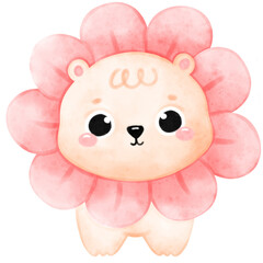 Bear, Lion, Cute Bear, Flower, Funny Bear