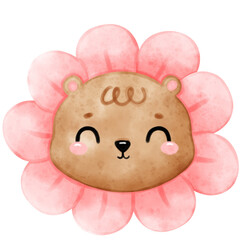 Bear, Lion, Cute Bear, Flower, Funny Bear