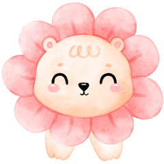 Bear, Lion, Cute Bear, Flower, Funny Bear