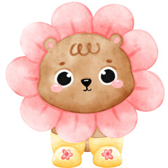 Bear, Lion, Cute Bear, Flower, Funny Bear