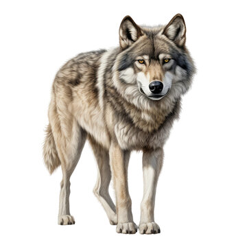 Realistic Dire Wolf Illustration, on transparent background.