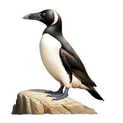 Realistic Great Auk, on transparent background.