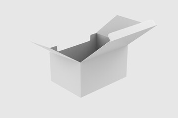 Paper Box Mockup Isolated On White Background. 3d illustration
