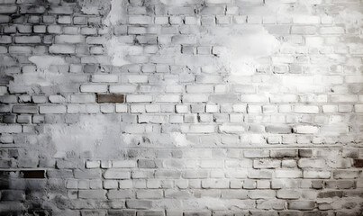Intricate details of a white brick wall, alongside the art of a minimalist painting.