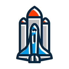 Space Shuttle Vector Thick Line Filled Colors Icon Design Vector Thick Line Filled Colors Icon Design © IYIKON