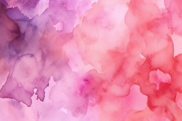 Abstract watercolor background with a pink backdrop. Generative AI